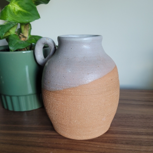 Vintage Other - Handcrafted Two-Tone Ceramic Vase